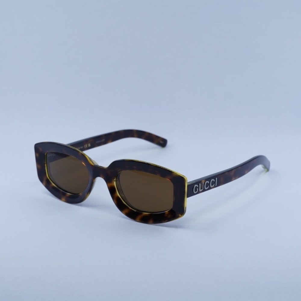 GUCCI SUNGLASSES GG1719S 002 Light Havana with Yellow / Brown - Picture 5 of 5